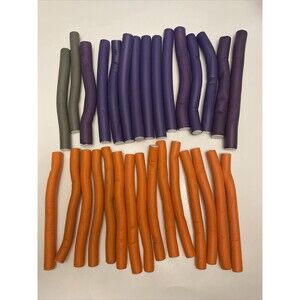 Multi-colored Various Sizes Bendy Twist Foam Hair Rollers  Set Of 30. B5